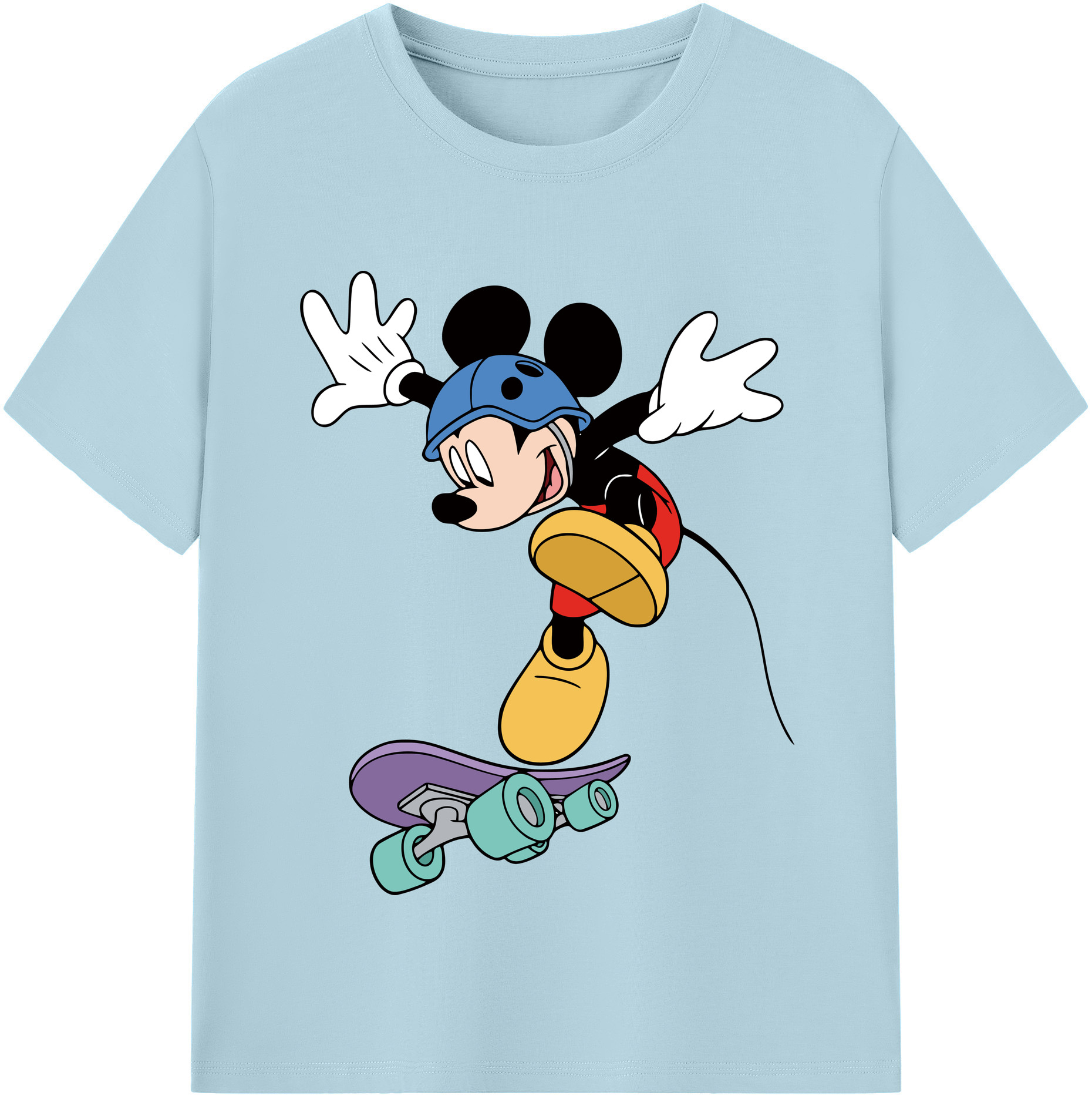 （画像用） ミッキーマウス Mickey Mouse 綿100％半袖Tシャツ（フロントプリント）